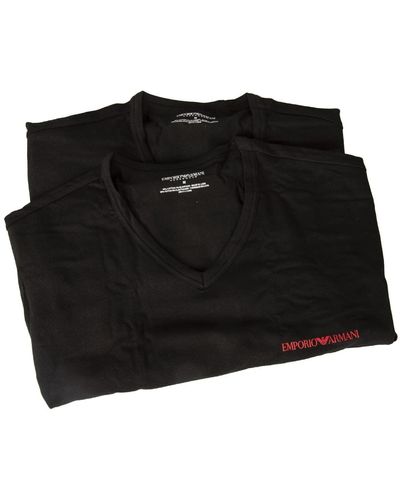Emporio Armani Underwear s 2-Pack T-Shirt Core Logoband Hemd - Schwarz