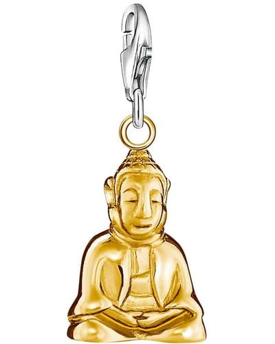 Thomas Sabo Charm Anhänger Buddha 925 Sterling Silber gelbgold vergoldet - Mettallic