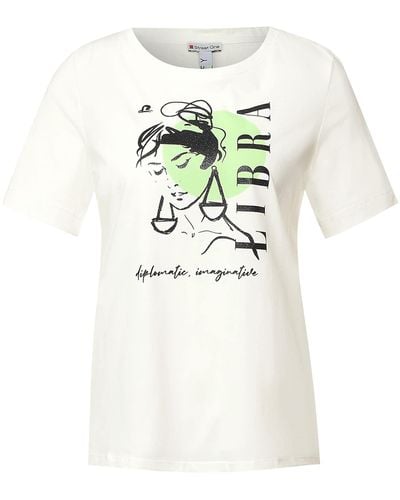 Street One T-Shirt mit Astro Print - Weiß
