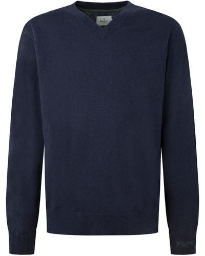 Pepe Jeans Andre V Neck Pullover Sweater - Azul