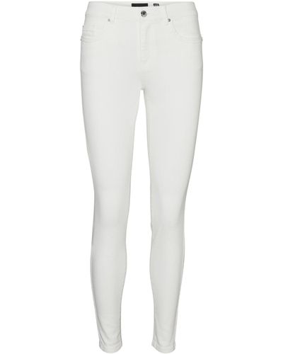 Vero Moda Female Slim Fit Jeans VMALIA Mid Rise Jeans - Weiß