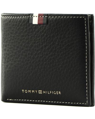 Tommy Hilfiger TH Premium Corporate Leather Mini CC Wallet Black - Noir