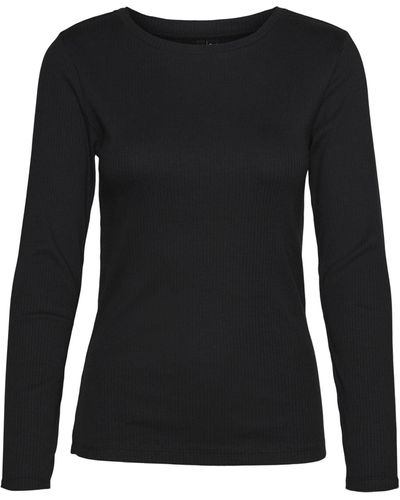 Vero Moda Vmrosa Top Black Noos Longsleeve Ls Lyst in Jrs Highneck T-shirt | UK