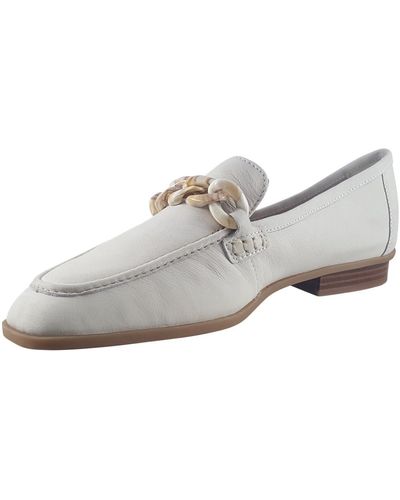 Clarks Sarafyna Iris Leather Shoes In White Standard Fit Size 7.5 - Grey