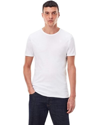 G-Star RAW Base Layer Crew Neck Short Sleeve T-shirt 2-pack - White