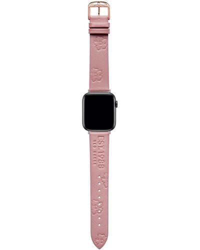 Ted Baker Magnolia Saffiano Leather Smartwatch Band Compatible With Apple Watch Strap 38mm, 40mm - Black