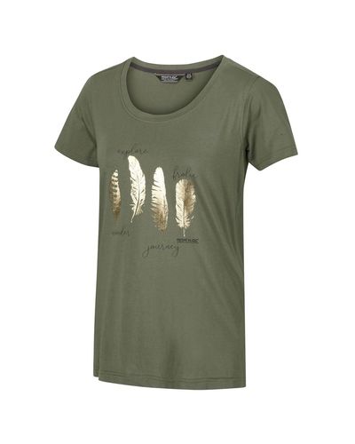Regatta Filandra Iv T-shirt Van Biologisch Coolweave Katoen Met Grafische Opdruk - Groen