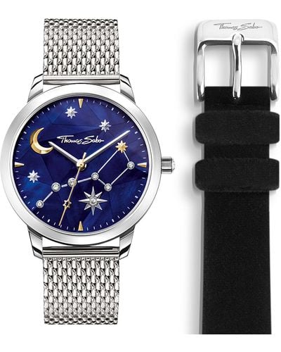Thomas Sabo Analogue Quartz Watch With Stainless Steel Strap Set_wa0372-217-209-33 Mm - Multicolour