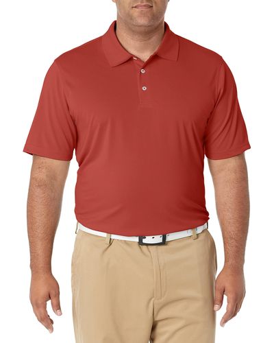 Amazon Essentials Schnell trocknendes Golf-Polohemd mit normaler Passform - Rot