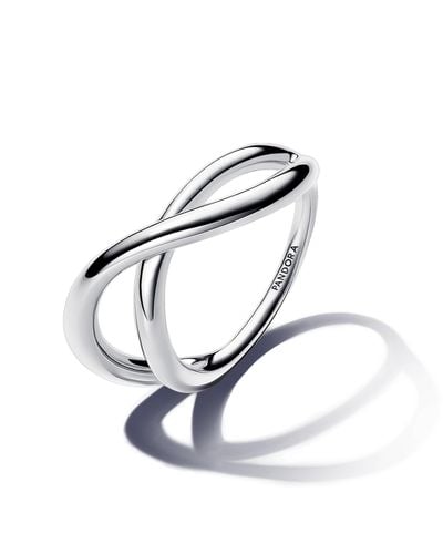 PANDORA Essence Cross-over Rings - White