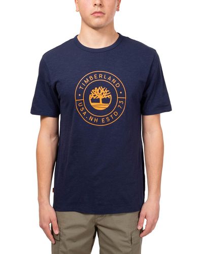 Timberland Shirt Uomo con Logo Circolare - Taglia - Blu