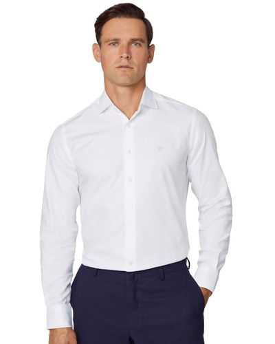 Hackett Wesentliche Textur Hemd - Weiß