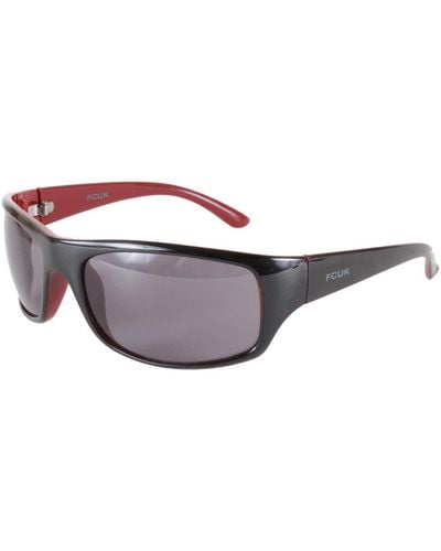 French Connection Mens Sports Wrap Sunglasses - Black/red