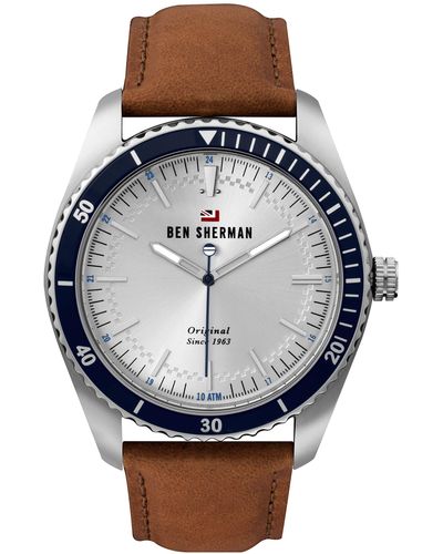 Ben Sherman S Analogue Classic Quartz Watch With Leather Strap Wbs114ut - Blue