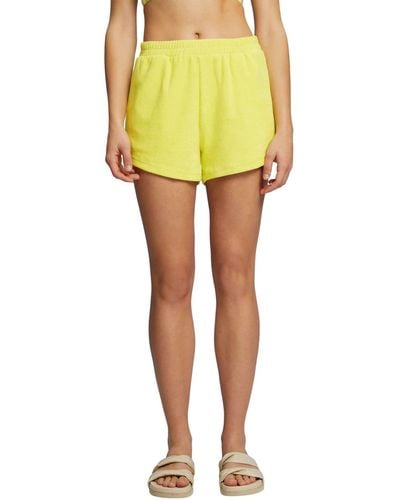Esprit Recycelt: Strand-Shorts aus Frottee - Gelb