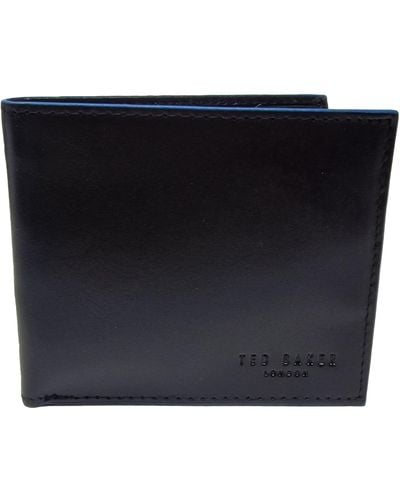 Ted Baker Colo/Hafan Color Interne Bifold Geldbörse aus Graphitleder - Schwarz