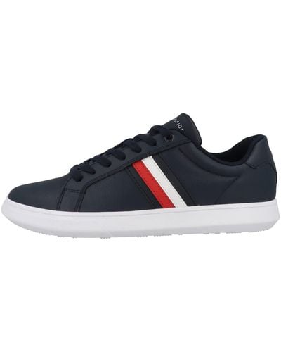 Tommy Hilfiger Chaussures Baskets Corporate Cup Leather Stripes - Bleu