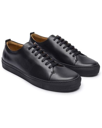 Hackett Perforated H Cupsole Trainers, - Black