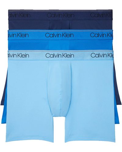Calvin Klein Microfiber Stretch 3-pack Boxer Brief - Blue