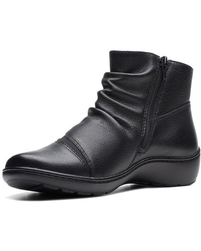 Clarks Cora Derby Ankle Boot - Black