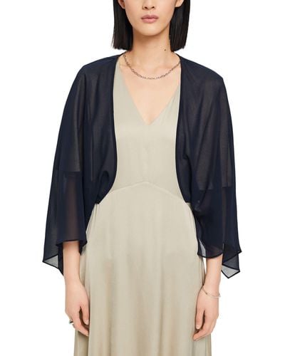 Esprit Collection Chiffon Cardigan In Sjaaldesign - Blauw