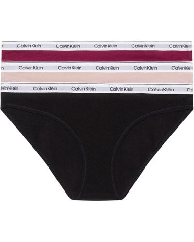 Calvin Klein Bikini Shape Briefs Stretch Cotton Pack Of 3 - Black