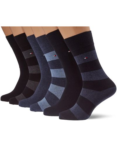 Tommy Hilfiger TH Rugby Sock 6P ECOM Calcetines CLSSC - Azul