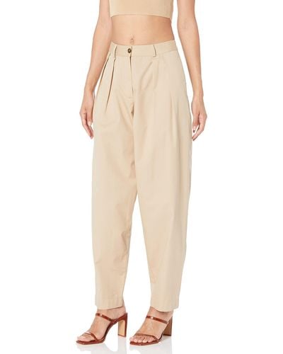The Drop Sharon Loose Fit Pleated Pants - Natural