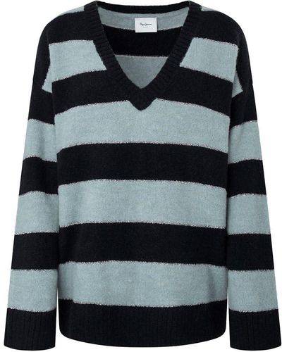 Pepe Jeans Felice Stripe Pullover Sweater - Zwart