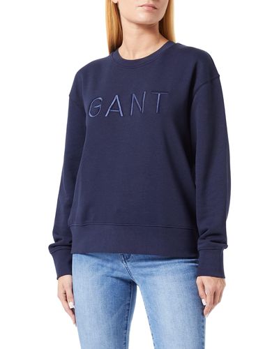 GANT D2 Tonal C-neck Sweatshirt Jumper - Blue