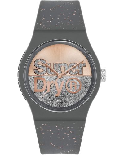 Superdry Analog Quarz Uhr mit Silicone Armband SYL273E - Grau