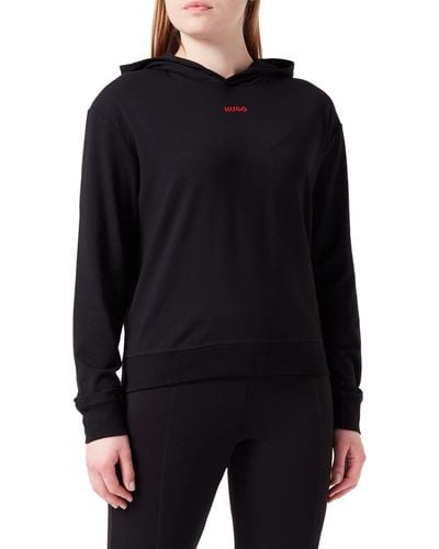 HUGO Shuffle_hoodie Loungew_sweatshirt - Black