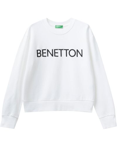 Benetton Masche G/C M/L 3J68D104C Sweatshirt - Weiß