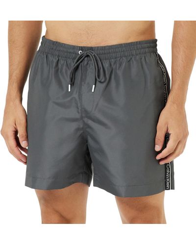 Calvin Klein Badehose Medium Drawstring Mittlere Länge - Grau