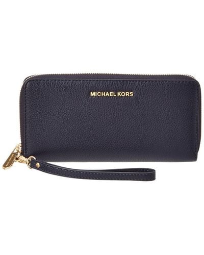 Michael Kors Michael S Bedford Travel Continental Leather Wallet - Blue