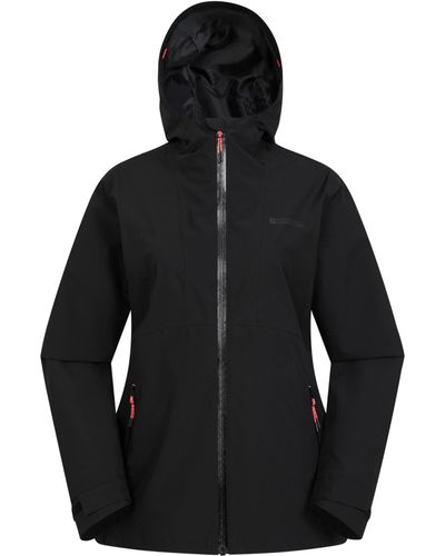 Mountain Warehouse Breathable S Coat With Adjustable Hood & Side Pockets - Spring Wet - Black