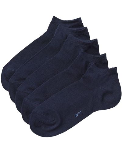 Esprit Solid 5-pack Vrouwen Sneakersokken Organisch Katoen Zwart Wit Grijs Marineblauw Zonder Patroon Ademend Dunne Fijn En Effen