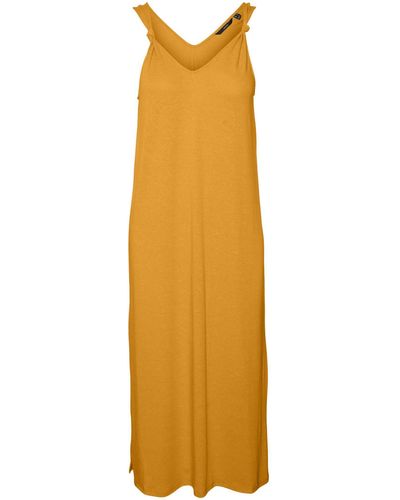 Vero Moda VMMARIJUNE SL Knot Calf Dress JRS Radiant Yellow - Giallo