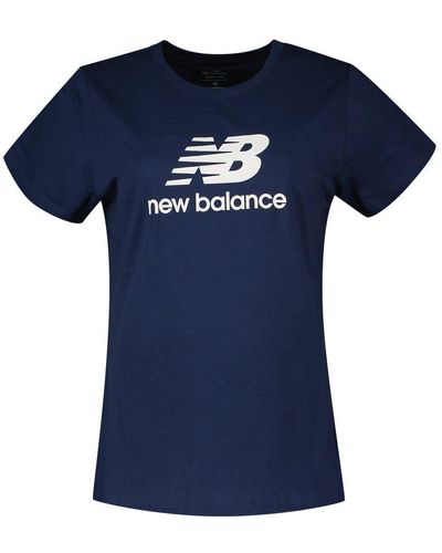 New Balance Nb Essentials Stacked Logo Short Sleeve T-shirt L - Blue