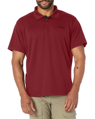 Columbia Utilizer Short Sleeve Wicking And Sun Protection Shirt Polo - Red