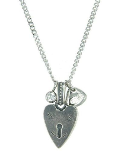 Fossil Jf86597040 Lady Steel Vintage Key Stainless Steel Necklace - White