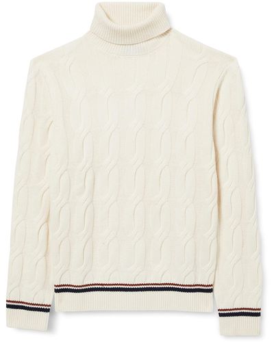 Hackett Cable Roll Neck Pullover Sweater - Weiß
