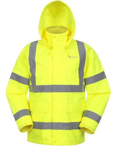 Mountain Warehouse Vis Jacket - Waterproof And Breathable Protective - Yellow