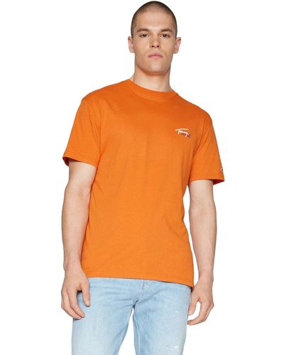 Tommy Hilfiger T-Shirt mit kleiner Flagge TJM CLSC S/S - Orange