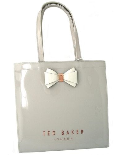 Ted Baker London Plain Bow Icon Large Shopper Bag Alacon In Light Grey