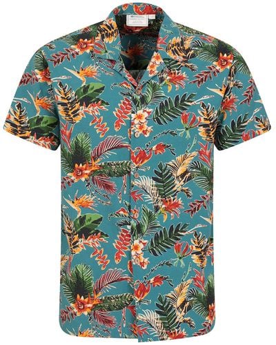 Mountain Warehouse Beach Mens Short Sleeve Shirt - Stylish, Lightweight & Cooling T-shirt, Made Of Cotton And Viscose Blend - Green