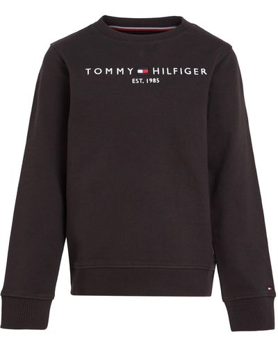 Tommy Hilfiger Infantil Sudadera Essential Sweatshirt sin Capucha - Negro