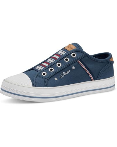 S.oliver Slip On Sneaker ohne Schnürsenkel Flach - Blau