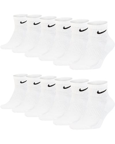 Nike SX7677 Chaussettes de sport courtes pour homme et femme Blanc/noir Taille 34 36 38 40 42 44 46 48 50