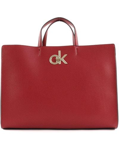Calvin Klein Lock Tote - Borse a tracolla - Rosso